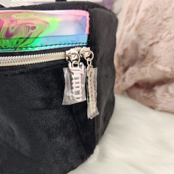 {Juicy Couture} Black Rhinestones Cosmetic Bag Train Case - Picture 5 of 6